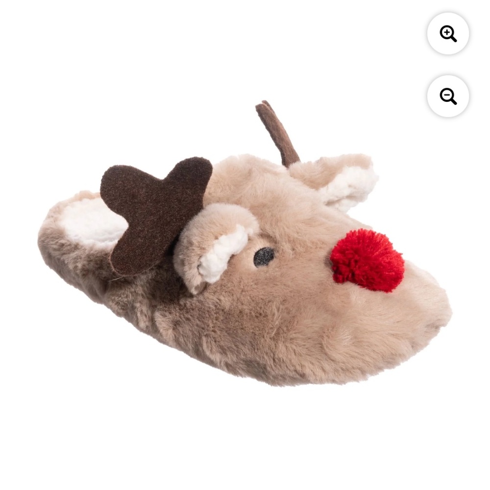 Isotoner Women’s Plush Brown Reindeer Slippers Shoes Size Large (8-9) NWT